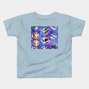 Peace - Love Flowers and Circles Kids T-Shirt